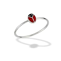Cute Ladybug Tiny Animal Ring New .925 Sterling Silver Band Sizes 3-8