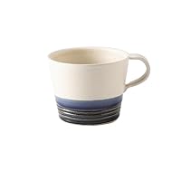 Koyo Pottery 50312 Mug, Japanese Tableware, Stylish, White Combination Mug, Lassen Navy, 9.2 fl oz (260 cc), Ceramic (Waterproof), Made in Japan