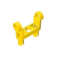 Gobricks GDS-1006Pin Connector Toggle Joint Smooth Double with 2 Pins Compatible with Lego 48496 Building Blocks,Technical Parts,Assembles (400PCS,24 Yellow(030))