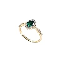 1.5 CT Antique Style Emerald Engagement Ring 18K Gold Emerald Art Deco Wedding Ring Emerald Wedding Anniversary Promise Ring Antique Wedding Ring