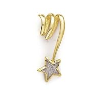 14k Two Tone Gold Swirl and Star Slide Jewelry for Women