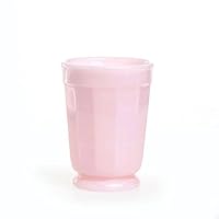 Pink Milk Glass Tumbler Paneled Sides Hande Made