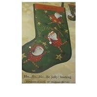 Vintage Candamar Ho Ho Ho Be Jolly Santa Jeweled Felt Applique Stocking Kit 19