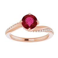 1 CT Lotus Ruby Engagement Ring Platinum, Twist & Swirl Ruby Diamond Ring, Blooming Flowers Genuine Ruby Ring, July Birthstone Ring 15 Anniversary