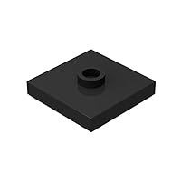 Classic Plate Block Bulk, Black Plate 2x2 with 1 Stud with Groove and Bottom Stud Holder, Building Plate Flat 100 Piece, Compatible with Lego Parts and Pieces(Color:Black)