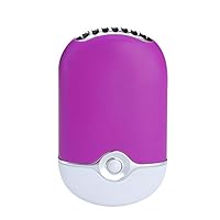ThreeH USB Fan Silent Mini Air Conditioner Travel Handheld USB Rechargeable Fan Bladeless Cooling Fan for Eyelash,Purple