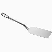 6 x 3 Flexible Stainless Steel Solid Turner Spatula for Griddle Grill, Square Edge Blade Grill Turner, Commercial Grade Turner by Tezzorio