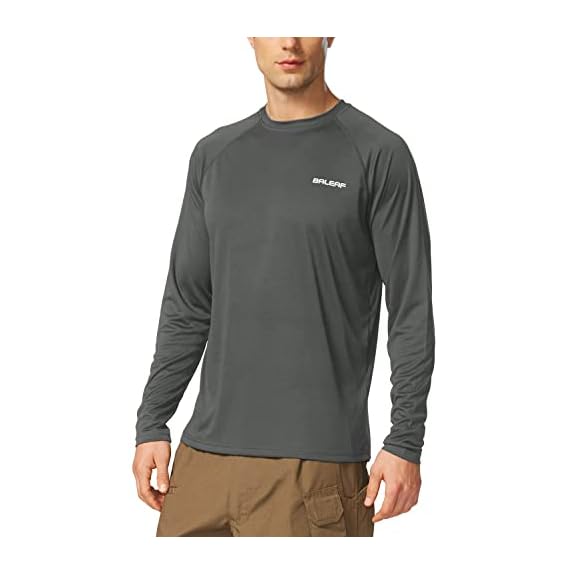 BALEAF Men's Sun Protection Shirts UV SPF UPF 50+ Long Sleeve Rash Guard  Fishing Running Quick Dry Lightweight