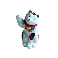 Ornamental Figure Decorative Object Beckoning Cat Japanese 7.5 inches in Height Ceramic Made in Japan Arita Imari Ware Art Porceralin Maneki-Neko