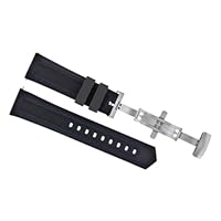Ewatchparts 22MM RUBBER WATCH BAND STRAP DEPLOYMENT CLASP COMPATIBLE WITH TAG HEUER F-1 AQUARACER BRUSH