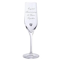 Gifts 2 Crystal Anniversary 15 Years Together Pair of Dartington Champagne Flutes Glasses with Crystal Heart Gem