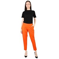 Jessica-Stuff Regular Fit Women Orange Cotton Blend Trousers