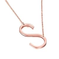 Yiyang Initial Necklace Large Letter Pendant Personalized Birthday Day Gift for Women Sister Wife Daugther Friend