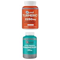 Daily Support Bundle: Turmeric Curcumin, 2250mg, 90 Capsules + Magnesium Glycinate for Joints, Muscles & Stress, 420mg, 180 Capsules