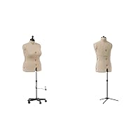Dritz My Double Designer Adjustable Dress Form, Full-Figure, Ivory & Mr. Tailor Adjustable Dress Form, Male, Black