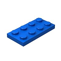 Classic Blue Plates Bulk, Blue Plate 2x4, Building Plates Flat 100 Piece, Compatible with Lego Parts and Pieces: 2x4 Blue Plates(Color: Blue)
