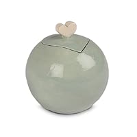 Ceramic Keepsake urn 'Love' Grey Green | This Grey Green Keepsake urn 'Love' is Made in a Modern Pottery Where The Craft and Love for The Work Stands Central | legendURN USA, Canada and Australia