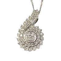1.5Ct Round Cut Lab-Created Diamond Swirl Solid Pendant 925 Sterling Silver