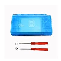 New Full Housing Case Cover Shell with Buttons Replacement Parts for DS Lite NDSL Game Console-Clear Blue.
