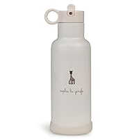 Sophie La Girafe Insulated Stainless Steel Water Bottle Special Edition - 500ml, Leak Proof, NO Sweating, BPA Free, Includes 2 Straws & Silicon Bumper, Makes Great Gift for Children