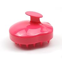 Silicone Head Shower Gel Cleans Hair Root Care Itching Scalp Massage Comb Soft Shower Brush Bath Spa (Rose red)