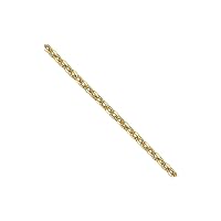 10k Gold Solid Sparkle Cut Cable Chain Necklace Jewelry Gifts for Women in White Gold Yellow Gold Choice of Lengths 14 16 18 20 24 and Variety of mm Options