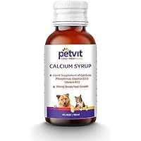 Calcium Syrup with Calcium, Phosphorus, Vitamin D3 & B12 for Dog Stronger Bones, Teeth & Growth in Pet for All Age Group – 100ml
