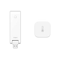 Smart Hub E1 Plus Aqara Temperature and Humidity Sensor, Zigbee, for Remote Monitoring and Home Automation, Compatible with Apple HomeKit, Alexa, Works with IFTTT