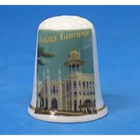 China Collectible Thimble - Travel Poster Kuala Lumpur - Dome Gift Box