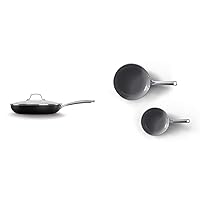 Calphalon Ceramic Frying Pan, Nonstick Oil-Infused Cookware with Stay-Cool Handles, PTFE and PFOA-Free, Dark Gray & Classic Oil Infused Ceramic, PTFE and PFOA Free, 2-Piece Fry Pan Combo