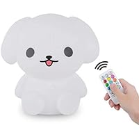 Night Light, Bedside Lamp for Kids, Baby Nursery Lamp for Breastfeeding Safe, Break Resistant, Eye Caring, Adjustable Brightness & Color, Timing Function, Remote Control + Touch Control - Dog