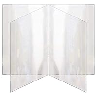 Double-Sided All Clear Vinyl Menu Cover | Four-Sided 8 View Folding Menu Booklet | Slip in Side-Loading Cover | Wipeable, Reusable | 8.5” x 14” | Pack of 24