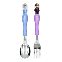 Frozen Fork and Spoon Flatware Set with Elsa and Anna on the Top