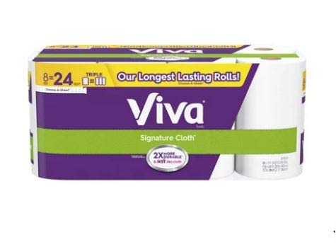 Viva Signature Cloth Paper Towels, Choose A Sheet, 8 Triple Rolls (=24 Regular Rolls)