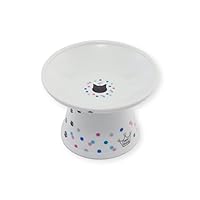 Necoichi Extra Wide Raised Cat Food Bowl, Elevated, Prevent Neck & Whisker Fatigue, Dishwasher and Microwave Safe, No.1 Seller in Japan! (Colorfu Dots Limited Edition, Extra Wide)