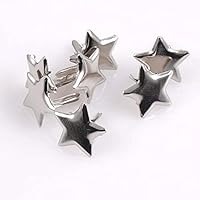 D1117 50PCs Mixed Pastel Star Brad Scrapbooking Embellishment Fastener Brads Metal Crafts for Shoes Decoration 13mm DIY (Color : Silver)