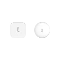 Temperature and Humidity Sensor Plus Aqara Water Leak Sensor, Requires AQARA HUB, Zigbee Connection, for Remote Monitoring, Alarm System and Smart Home Automation