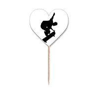 Sports Jumping Skateboard Player Toothpick Flags Heart Lable Cupcake Picks