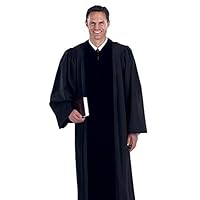 Christian Brands Catholic Cambridge Black Pulpit Robe with Polyester Velvet Panels (59