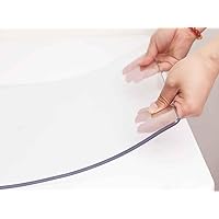 Clear Table Protector Crystal Table Cover Tablecloth for Wooden Furniture Living Room Study Desk Protector Protector (1.0mm Thick,50x180cm)