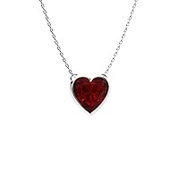 Diamondere Natural and Certified AAAA Heart Cut Gemstone Love Heart Necklace in 14k Solid Gold | 1.01 Carat Pendant with Chain Valentine's Day gift for her