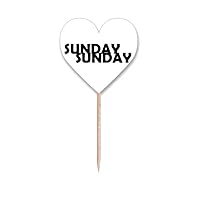 Stylish Characters Sunday Toothpick Flags Heart Lable Cupcake Picks