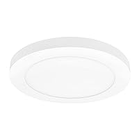 Maxxima 9 in. LED Flush Mount Ceiling Light Fixture - 1500 Lumens, 5 CCT 2700K-5000K, Round Color Selectable Panel Light, Dimmable, Recessed Can or J-Box Install, Suitable for Bathroom or Shower