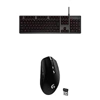 Logitech G413 Backlit Mechanical Gaming Keyboard with USB Passthrough – Carbon & G305 Lightspeed Wireless Gaming Mouse, Black