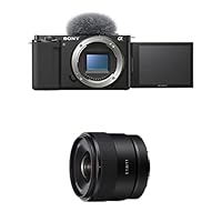 Alpha ZV-E10 - APS-C Interchangeable Lens Mirrorless Vlog Camera - Black w/E 11mm F1.8 APS-C Ultra-Wide-Angle Prime for APS-C Cameras