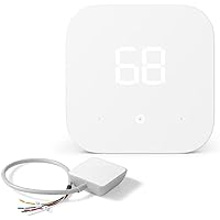 Certified Refurbished Amazon Smart Thermostat with C-Wire Power Adapter