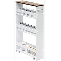 LDAILY 4 Tier Storage Cart, White, 5.1