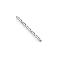 Platinum 3.2mm Figaro Chain Necklace 16 Inch Jewelry for Women