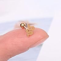 A.1Pcs Stainless Steel Earrings Heart Star, Moon Cross Butterflysly Snake Lobe Ear Piercing Jewelry (9 gold sna.ke- )