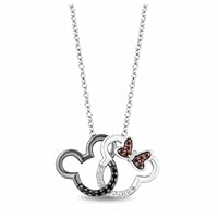 0.20Ct Simulated Garnet Diamond Mickey Mouse Pendant W/Chain 14K Two Tone Plated